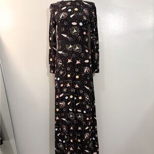 & Other Stories Cosmic Print Long Sleeve Maxi Dress size 4